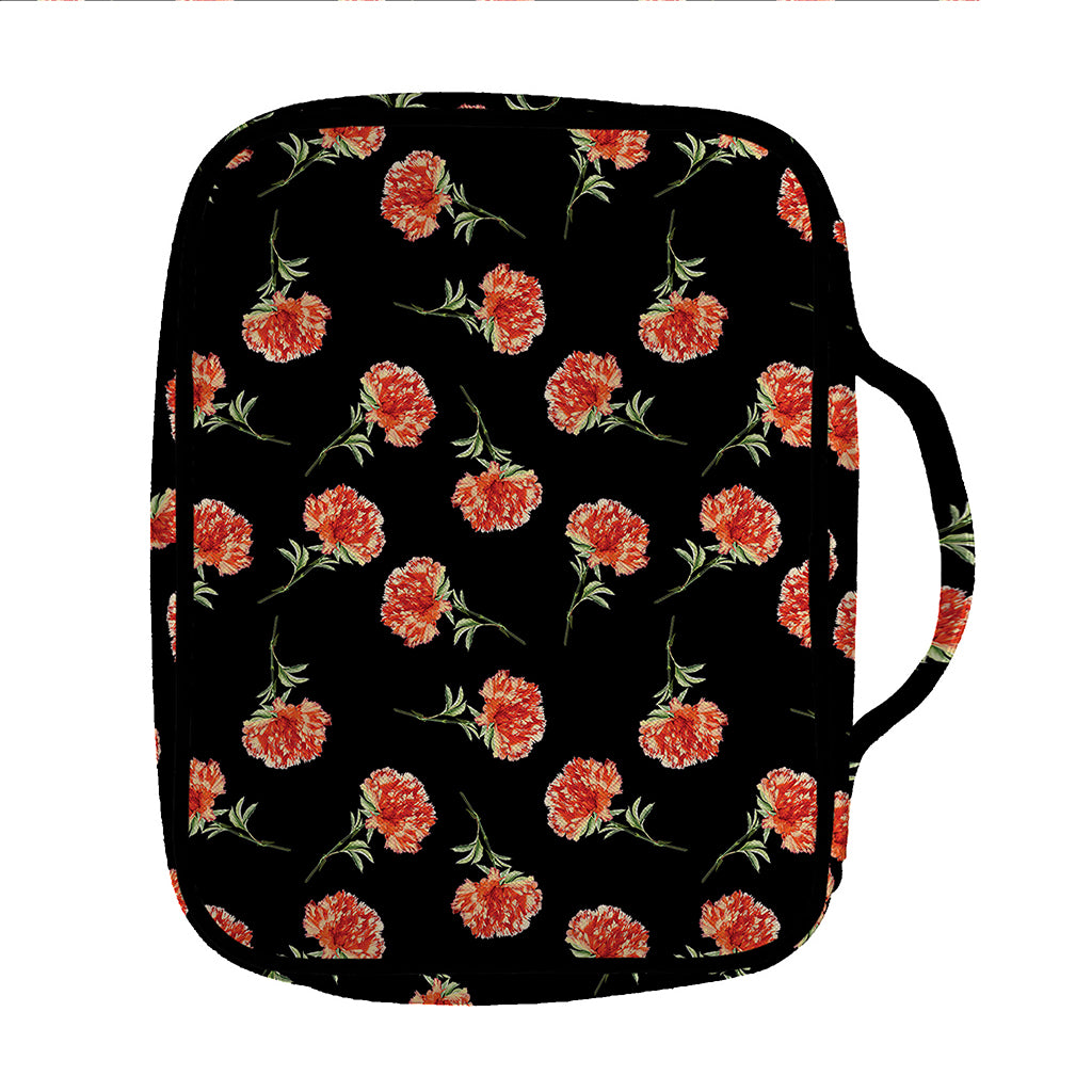 Watercolor Carnation Pattern Print Front Pocket Bible Bag