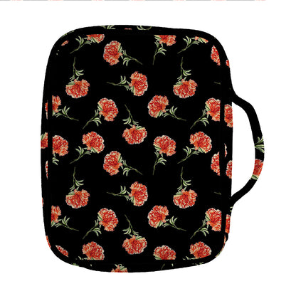 Watercolor Carnation Pattern Print Front Pocket Bible Bag