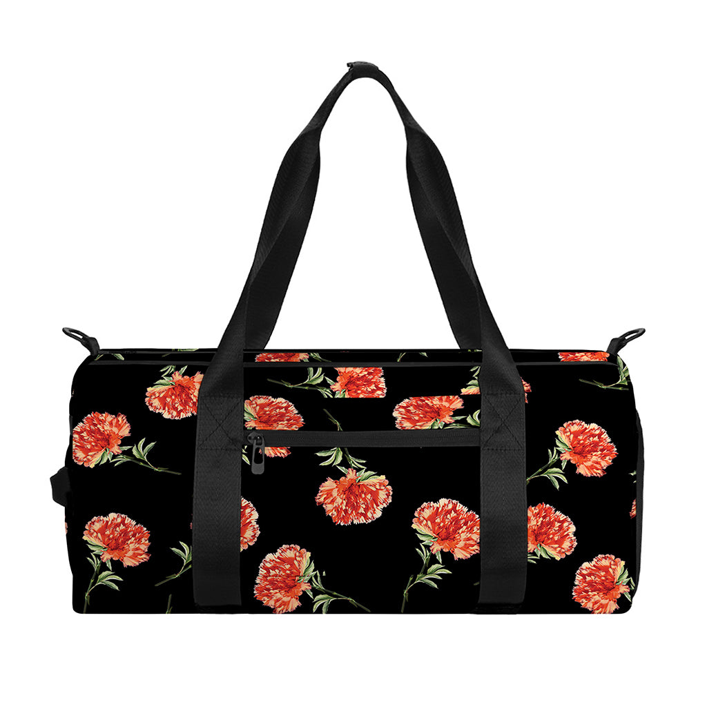 Watercolor Carnation Pattern Print Gym Bag