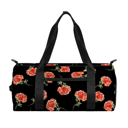 Watercolor Carnation Pattern Print Gym Bag