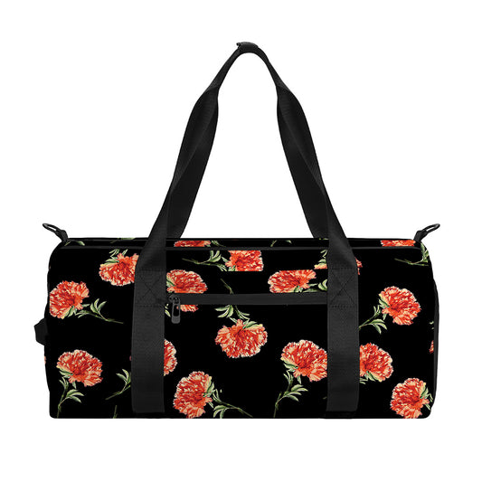 Watercolor Carnation Pattern Print Gym Bag