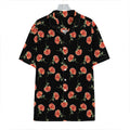 Watercolor Carnation Pattern Print Hawaiian Shirt