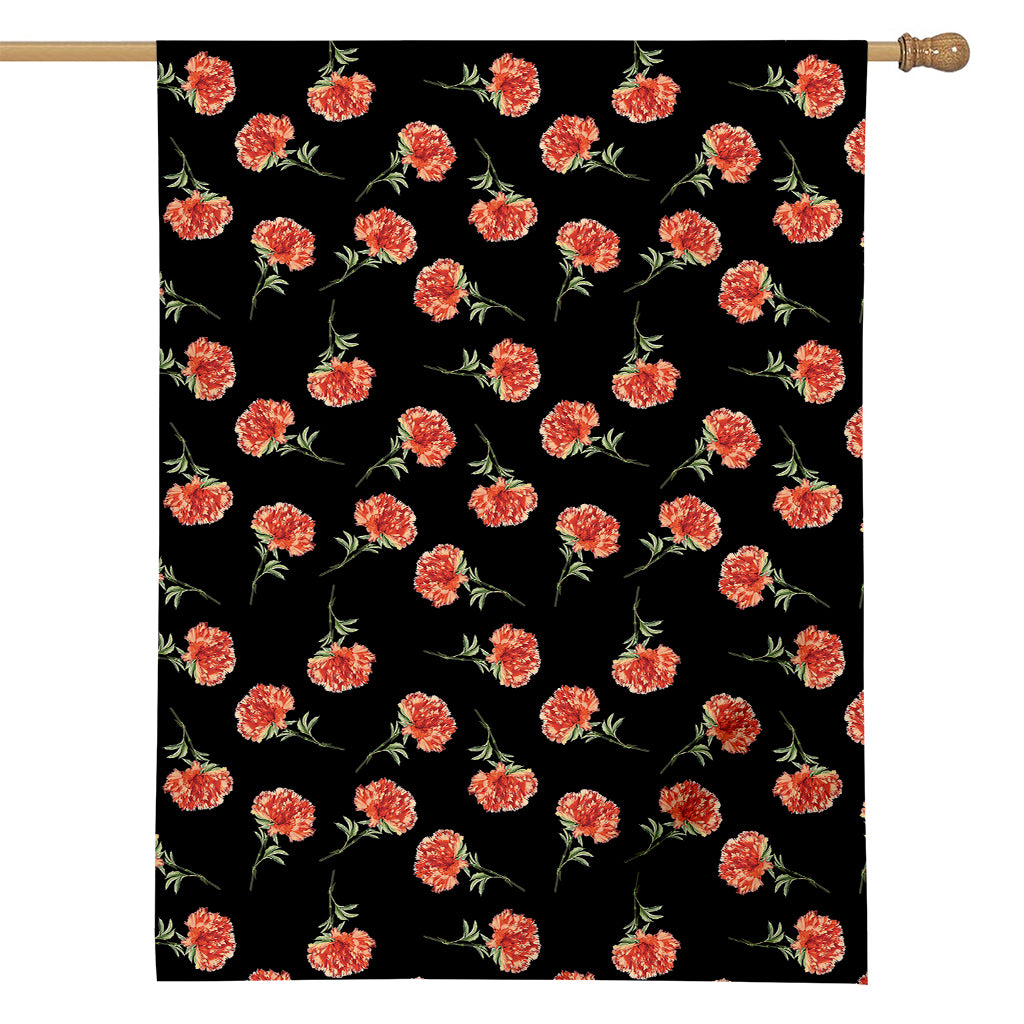 Watercolor Carnation Pattern Print House Flag