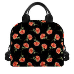 Watercolor Carnation Pattern Print Insulated Lunch Bag