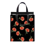 Watercolor Carnation Pattern Print Insulated Lunch Tote