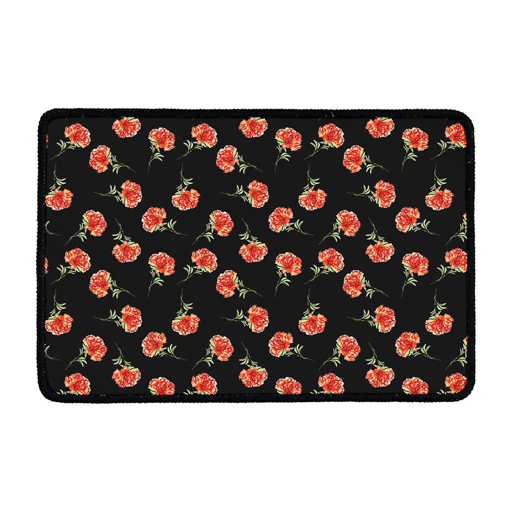 Watercolor Carnation Pattern Print Kitchen Mat