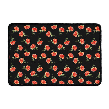 Watercolor Carnation Pattern Print Kitchen Mat