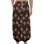 Watercolor Carnation Pattern Print Lantern Pants