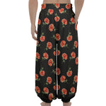 Watercolor Carnation Pattern Print Lantern Pants