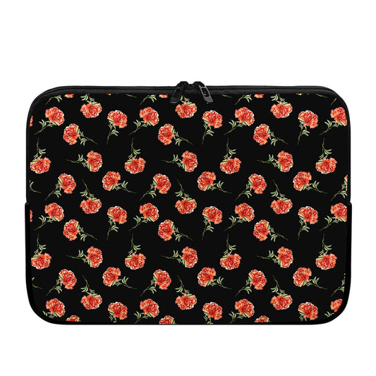 Watercolor Carnation Pattern Print Laptop Sleeve