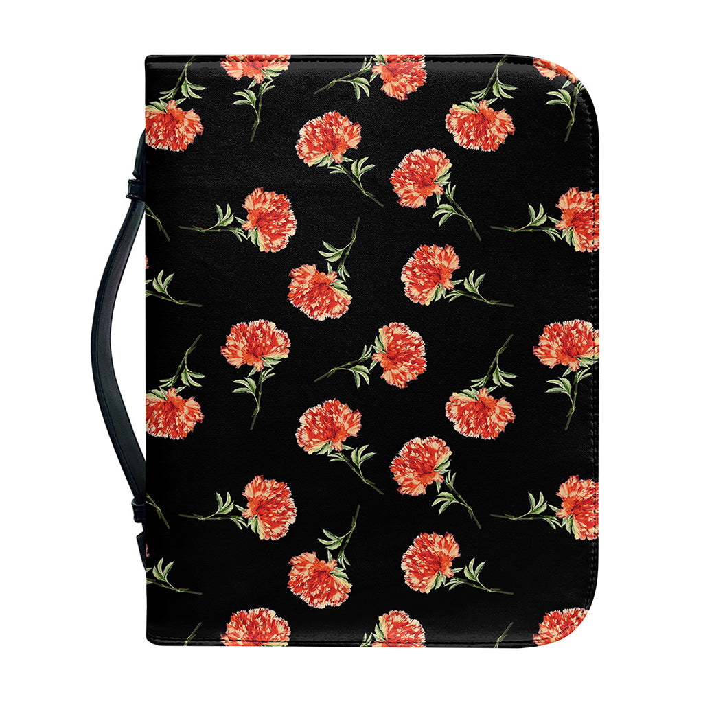 Watercolor Carnation Pattern Print Leather Bible Cover