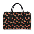 Watercolor Carnation Pattern Print Leather Duffel Bag