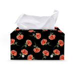 Watercolor Carnation Pattern Print Leather Tissue Box Cover