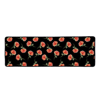Watercolor Carnation Pattern Print Long Kitchen Mat