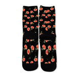 Watercolor Carnation Pattern Print Long Socks