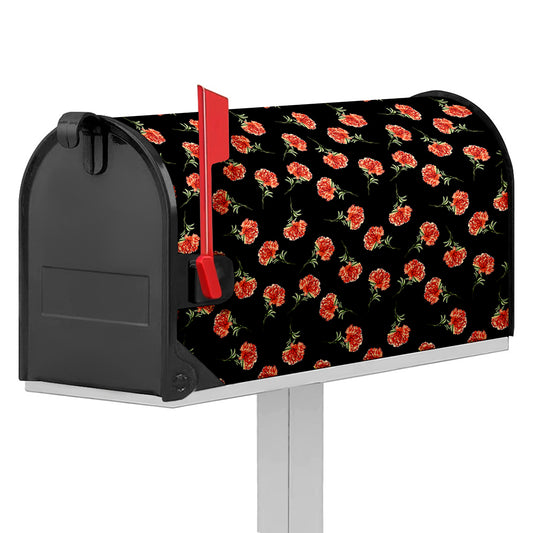 Watercolor Carnation Pattern Print Mailbox Cover