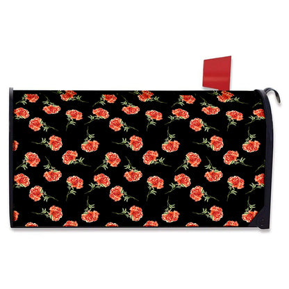Watercolor Carnation Pattern Print Mailbox Cover