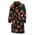 Watercolor Carnation Pattern Print Men's Bathrobe