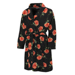Watercolor Carnation Pattern Print Men's Bathrobe