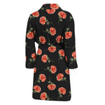 Watercolor Carnation Pattern Print Men's Bathrobe
