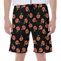 Watercolor Carnation Pattern Print Men's Beach Shorts