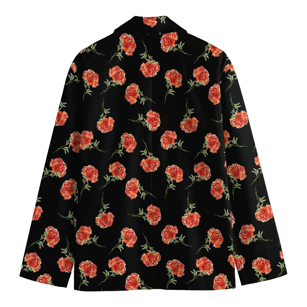 Watercolor Carnation Pattern Print Men's Blazer