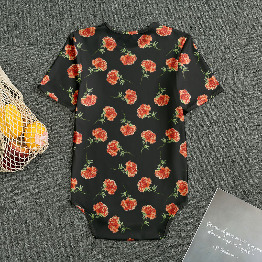 Watercolor Carnation Pattern Print Men's Bodysuit