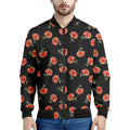 Watercolor Carnation Pattern Print Men's Bomber Jacket