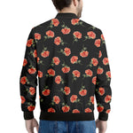 Watercolor Carnation Pattern Print Men's Bomber Jacket