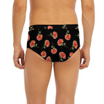Watercolor Carnation Pattern Print Men's Briefs
