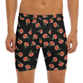 Watercolor Carnation Pattern Print Men's Long Boxer Briefs