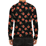 Watercolor Carnation Pattern Print Men's Long Sleeve Rash Guard