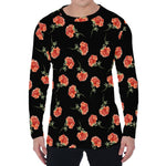 Watercolor Carnation Pattern Print Men's Long Sleeve T-Shirt