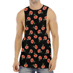 Watercolor Carnation Pattern Print Men's Muscle Tank Top