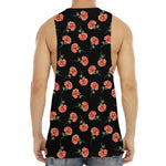 Watercolor Carnation Pattern Print Men's Muscle Tank Top