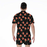 Watercolor Carnation Pattern Print Men's Rompers