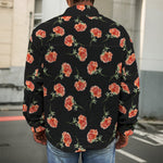 Watercolor Carnation Pattern Print Men's Shirt Jacket