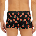 Watercolor Carnation Pattern Print Men's Short Boxer Briefs