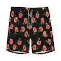 Watercolor Carnation Pattern Print Men's Athletic Shorts