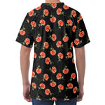 Watercolor Carnation Pattern Print Men's Velvet T-Shirt