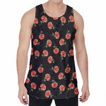 Watercolor Carnation Pattern Print Men's Velvet Tank Top