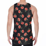 Watercolor Carnation Pattern Print Men's Velvet Tank Top