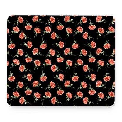Watercolor Carnation Pattern Print Mouse Pad