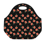 Watercolor Carnation Pattern Print Neoprene Lunch Bag