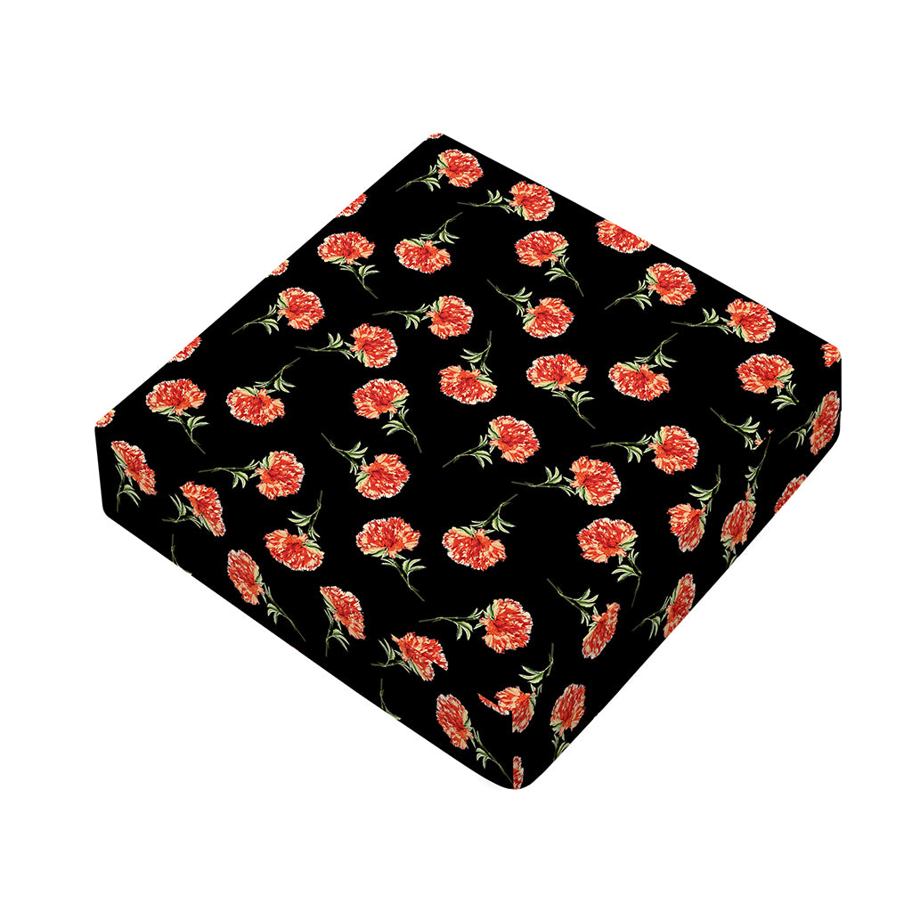 Watercolor Carnation Pattern Print Outdoor Seat Cushion Cover