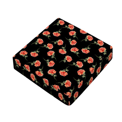 Watercolor Carnation Pattern Print Outdoor Seat Cushion Cover