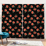 Watercolor Carnation Pattern Print Pencil Pleat Curtains