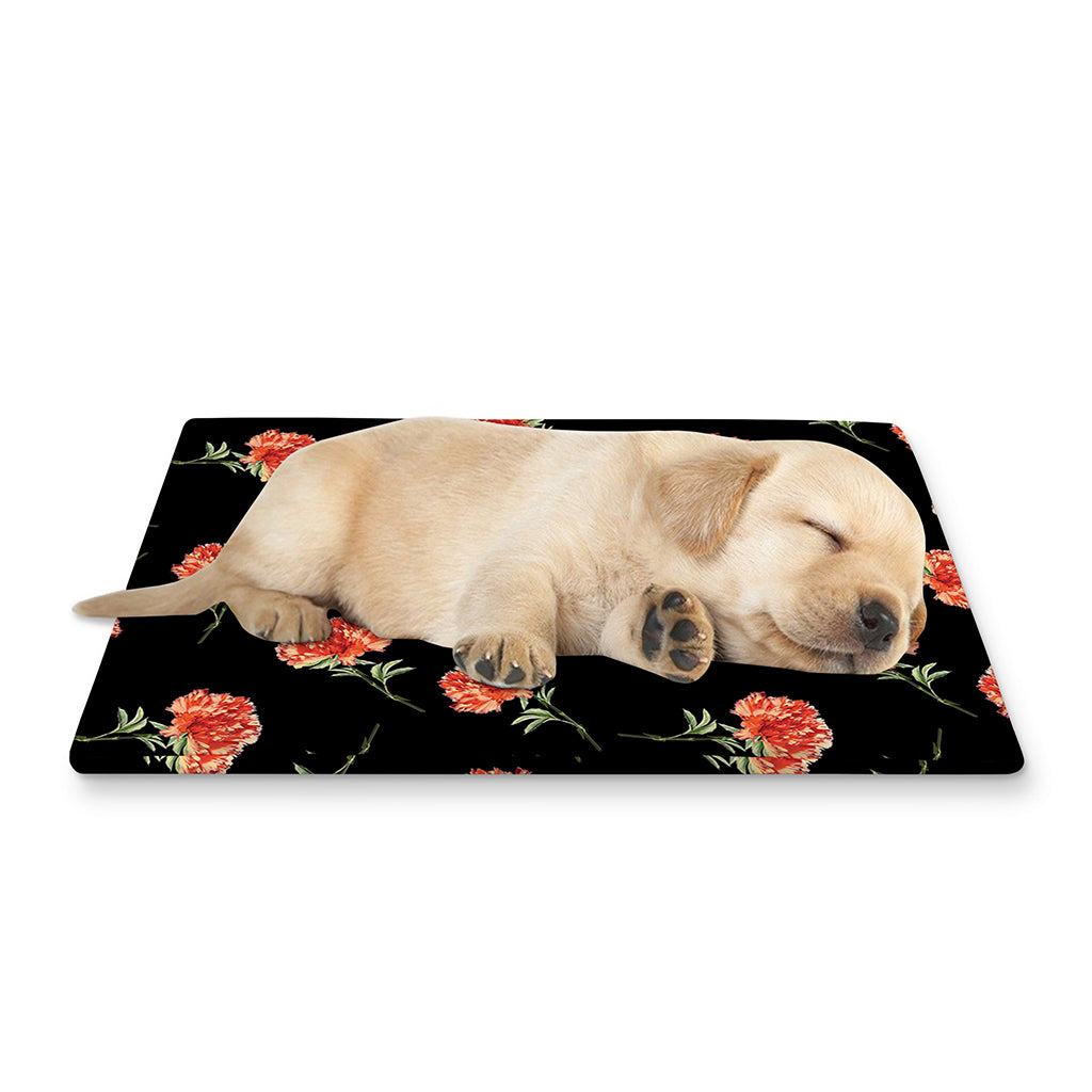 Watercolor Carnation Pattern Print Pet Cooling Mat Cover