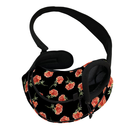 Watercolor Carnation Pattern Print Pet Sling Carrier