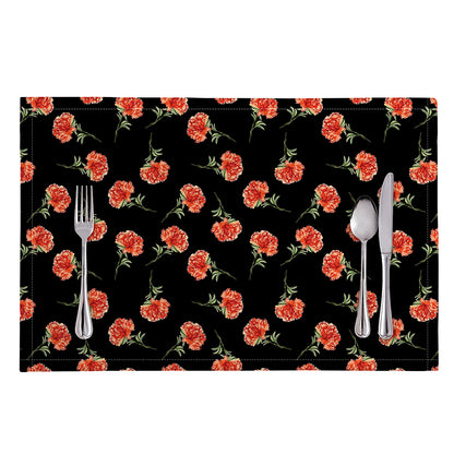 Watercolor Carnation Pattern Print Placemat